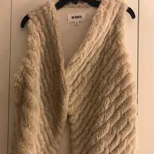BB Dakota Cream Faux Fur Vest